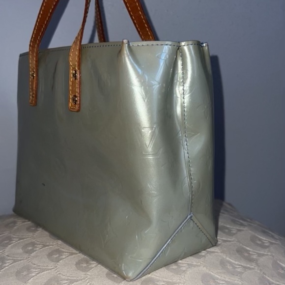 Light turquoise authentic Louis Vuitton vernis reade pm tote - Picture 3 of 7